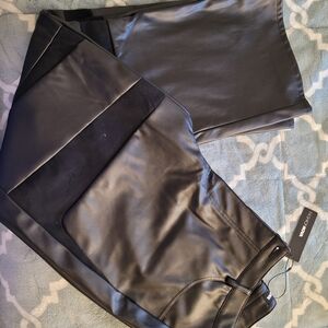 Black Faux Leather Pants